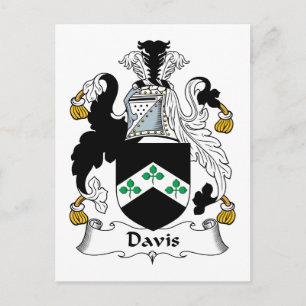 Davis Family Crest Postcard