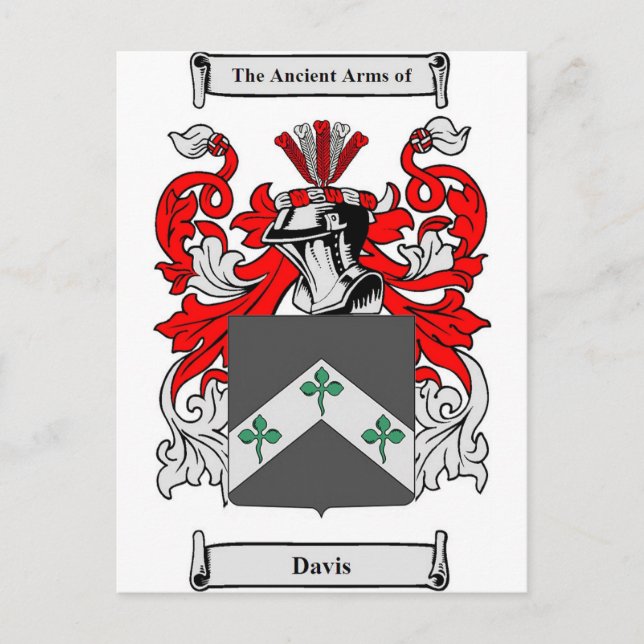 Davis (Ireland) Coat of Arms Postcard (Front)