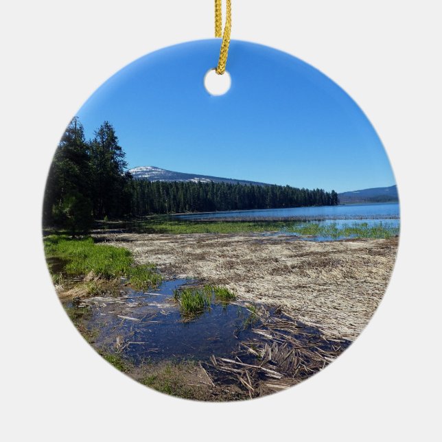Davis Lake, OR Ceramic Ornament (Front)
