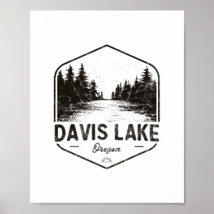 Davis Lake Oregon Outdoors Vintage Poster