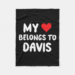 Davis - My Heart Belongs To Davis - Love Fleece Blanket