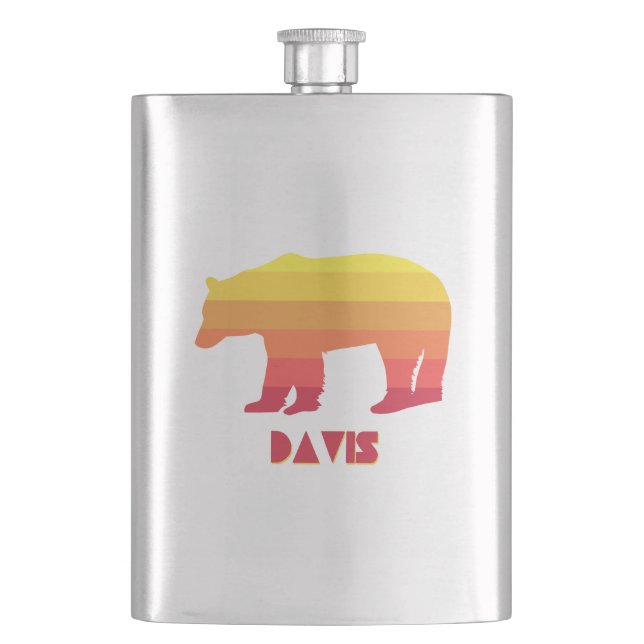 Davis West Virginia Rainbow Bear Hip Flask (Front)
