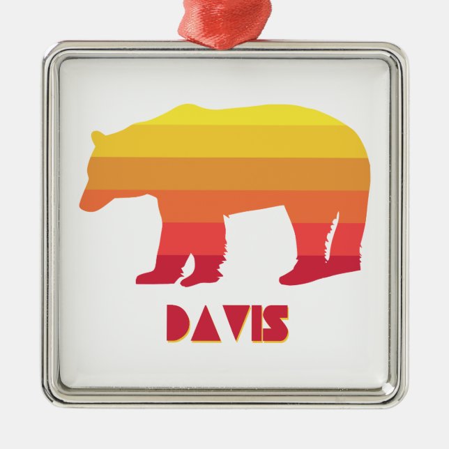 Davis West Virginia Rainbow Bear Metal Ornament (Front)