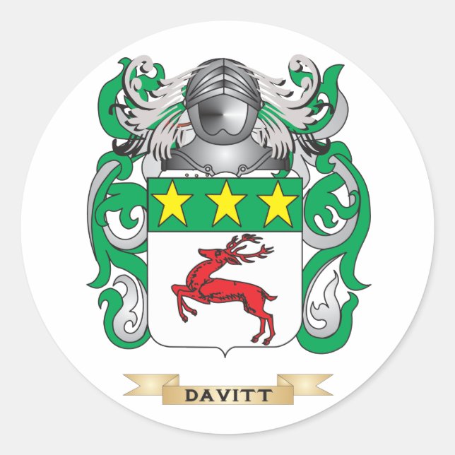 Davitt Coat of Arms Classic Round Sticker (Front)