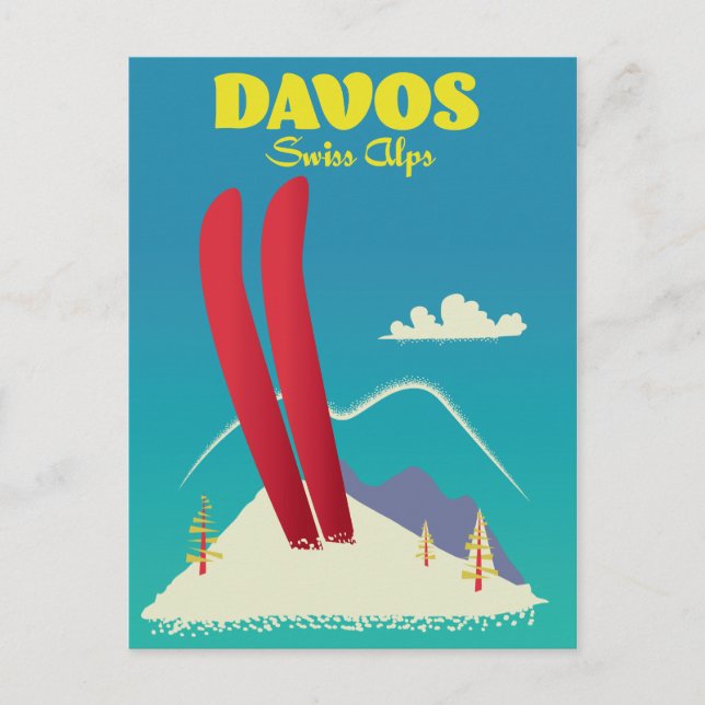 Davos Swiss Alps Postcard (Front)