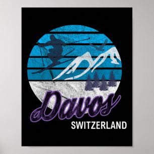 Davos Swiss Alps Switzerland Ski Resort Snowboardi Poster