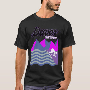 Davos Swiss Alps Switzerland Ski Resort Snowboardi T-Shirt