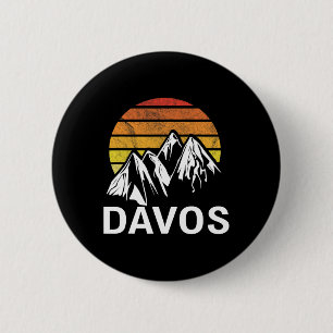 Davos Swiss Switzerland Ski Resort Snowboarding  6 Cm Round Badge
