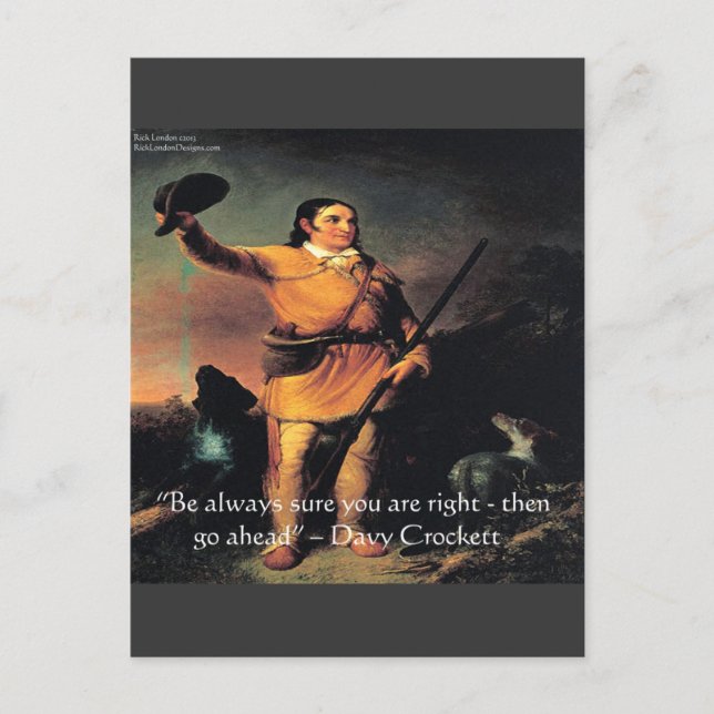 Davy Crocket "Go Ahead" Wisdom Quote Postcard (Front)