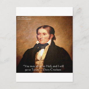 Davy Crockett "Going To Texas" Humour Quote Postcard