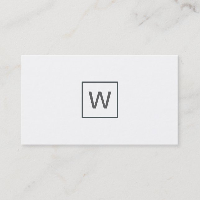 Davy Grey Monogram Square Business Card (Front)