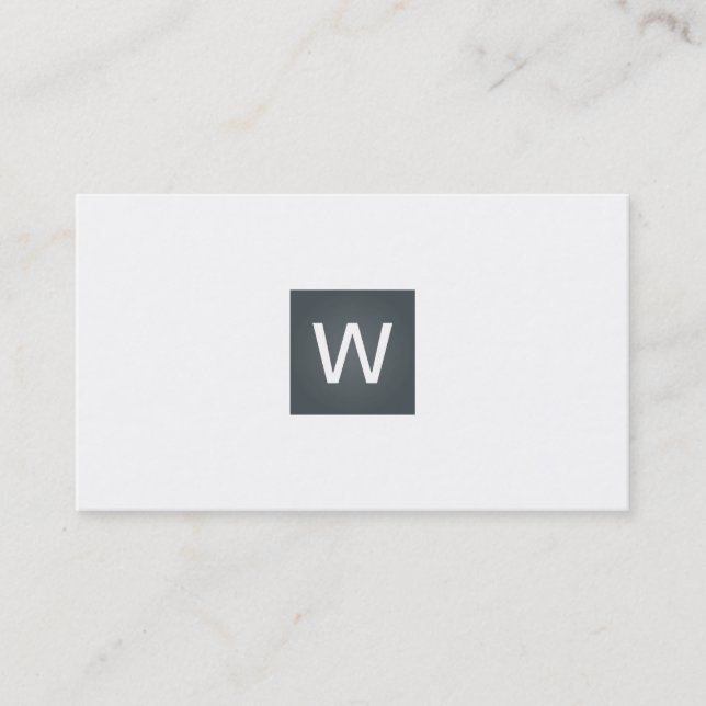 Davy Grey Monogram Square Business Card (Front)