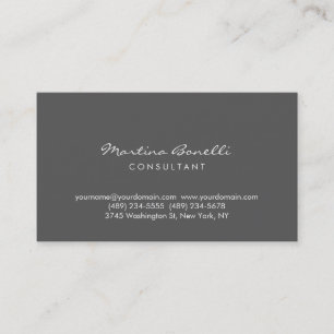 Davy's Grey Colour Minimalist Script Business Card