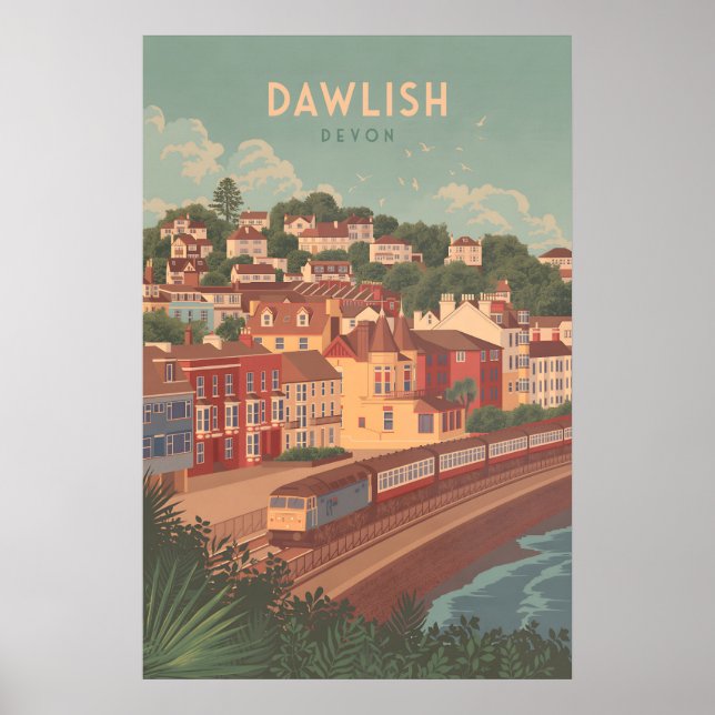 Dawlish Devon Seaside Travel Poster (Front)