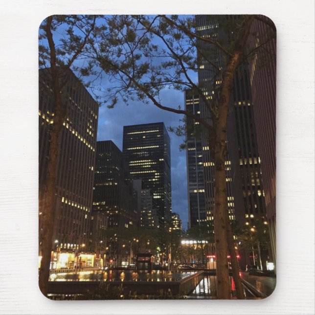 Dawn at Rockefeller Centre NYC Architecture Lights Mouse Pad (Front)