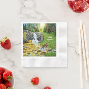 Dawn At The Forest Coined Napkin