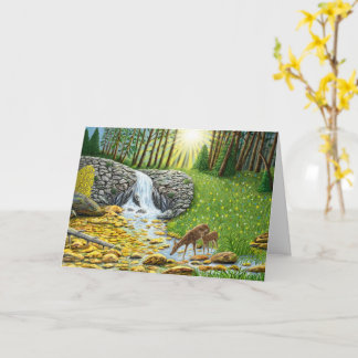 Dawn At The Forest Folded Greeting Card