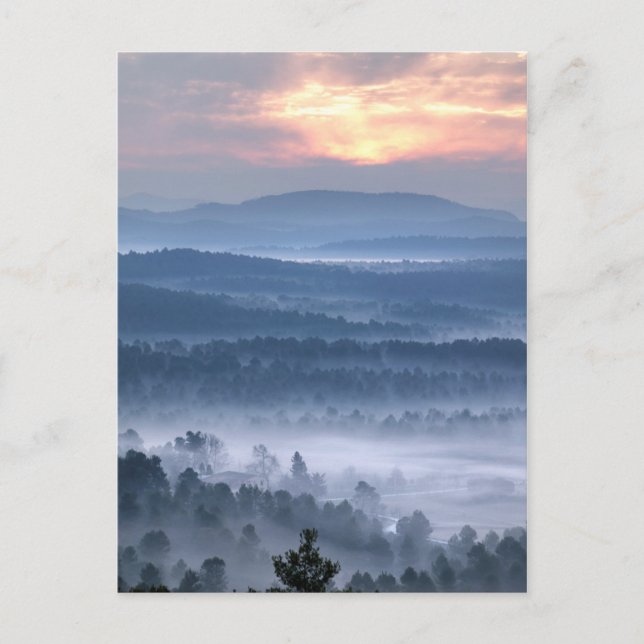 Dawn Between the Valleys Postcard (Front)