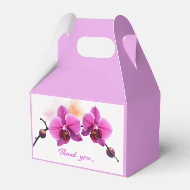 Dawn Bloom Orchid Favour Box (Front Side)