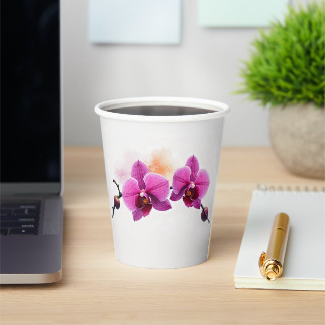 Dawn Bloom Orchid Paper Cups (Insitu)