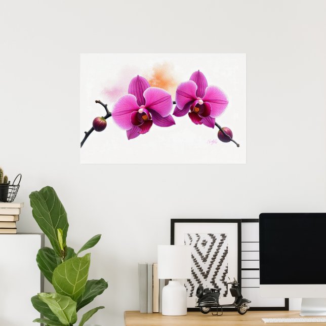Dawn Bloom Orchid Poster (Home Office)