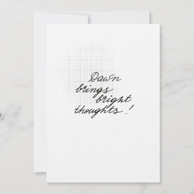 Dawn Brings Bright Thoughts - Minimalist  Card (Front)