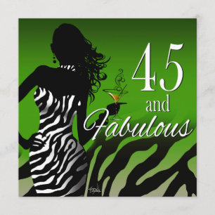 Dawn ::CUSTOM:: Bombshell Zebra 45th Birthday Card