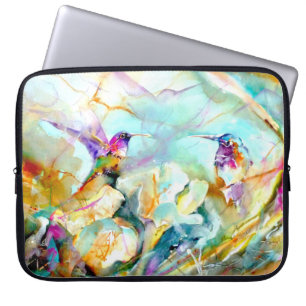 "Dawn Greeting" Hummingbird Print on Laptop Sleeve