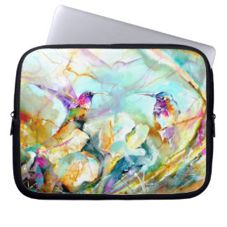 "Dawn Greeting" Hummingbird Print on Laptop Sleeve