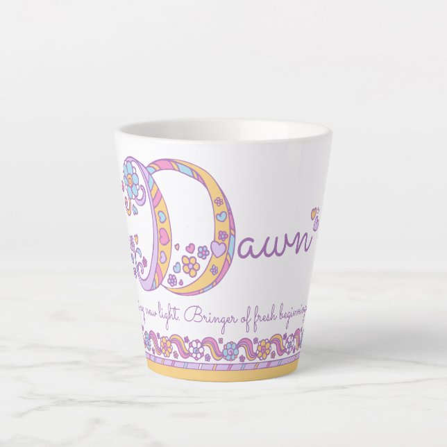 Dawn letter D name meaning monogram Latte Mug (Front)