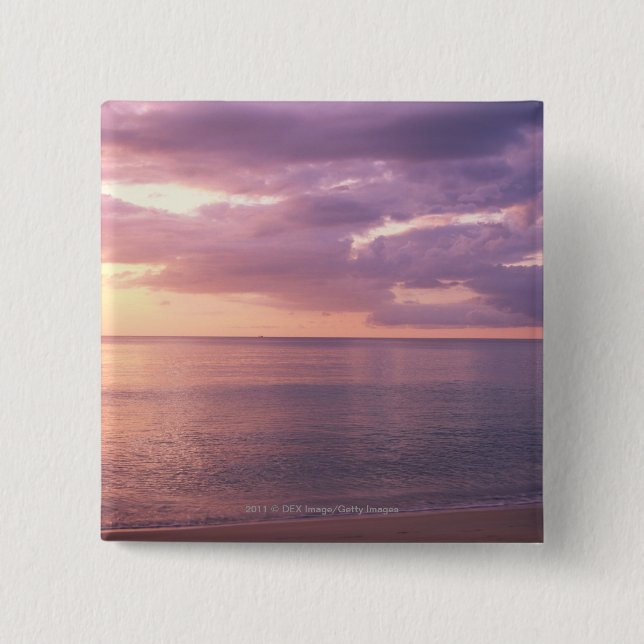 Dawn meets beach 15 cm square badge (Front)