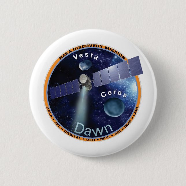 Dawn Mission Patch  6 Cm Round Badge (Front)