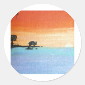 Dawn Of Peace_ElephantOfferingPrayers_AnjaliSanghi Classic Round Sticker