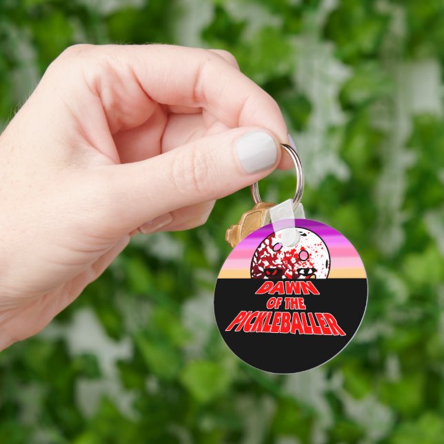 Dawn of the Pickleballer Halloween Horror Zombie Key Ring (Hand)