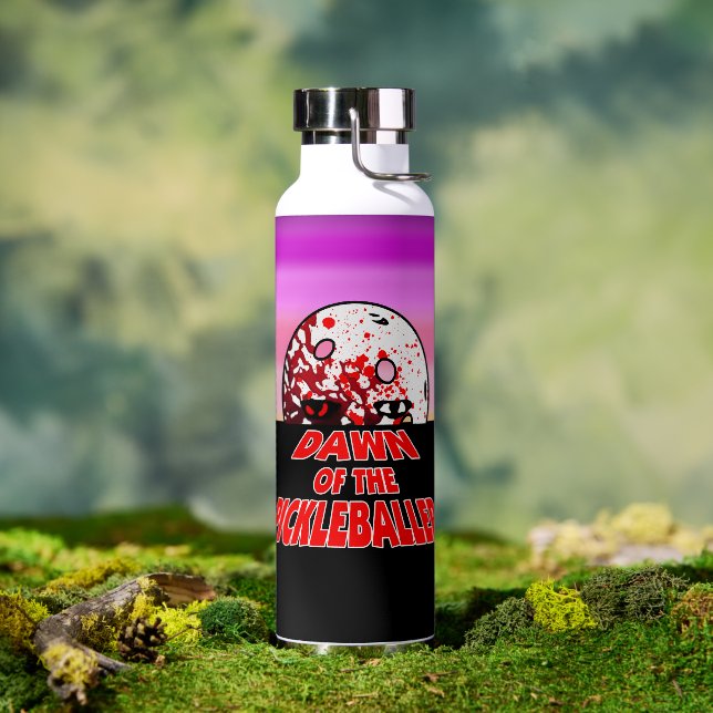 Dawn of the Pickleballer Halloween Horror Zombie Water Bottle (Outdoor)