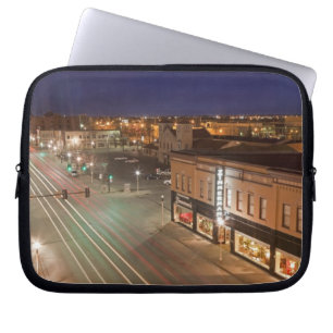 Dawn on Main Street of Bismarck, North Dakota Laptop Sleeve