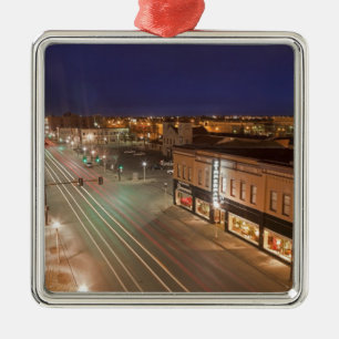 Dawn on Main Street of Bismarck, North Dakota Metal Ornament
