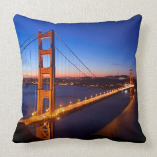 Dawn over San Francisco and Golden Gate Bridge. Cushion