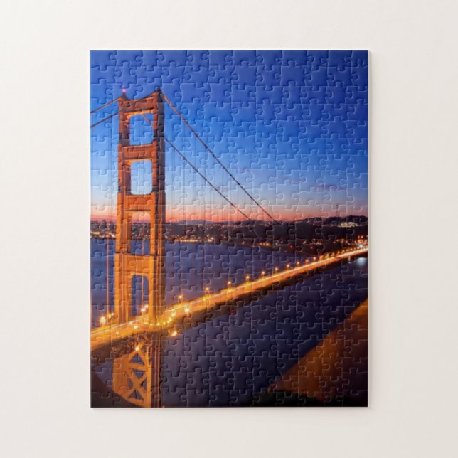 Dawn over San Francisco and Golden Gate Bridge. Jigsaw Puzzle (Vertical)