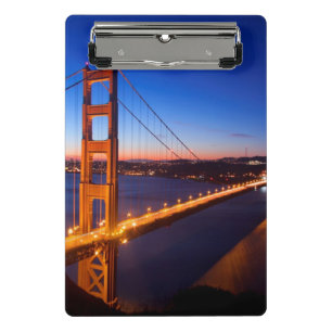 Dawn over San Francisco and Golden Gate Bridge. Mini Clipboard