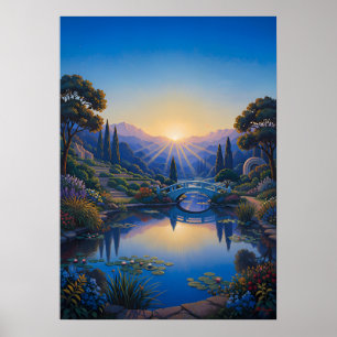 Dawn Over the Garden Bridge Poster