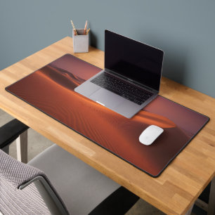 Dawn Panorama of Sand Dunes with Ripples Desk Mat
