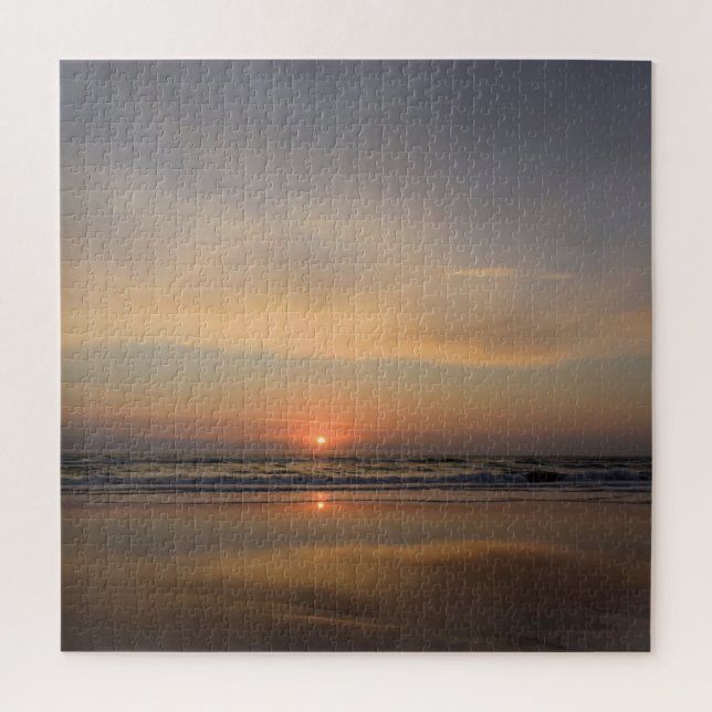 Dawn Reflections at Cocoa Beach, Florida - 20x20 Jigsaw Puzzle (Vertical)