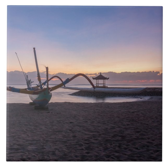 Dawn, Sanur, Bali, Indonesia Tile (Front)