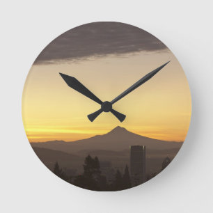 Dawn sky over Portland and Mt. Hood, Oregon Round Clock