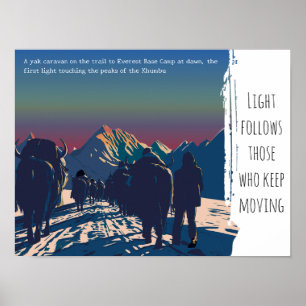 Dawn Yak Caravan Everest Motivational Poster