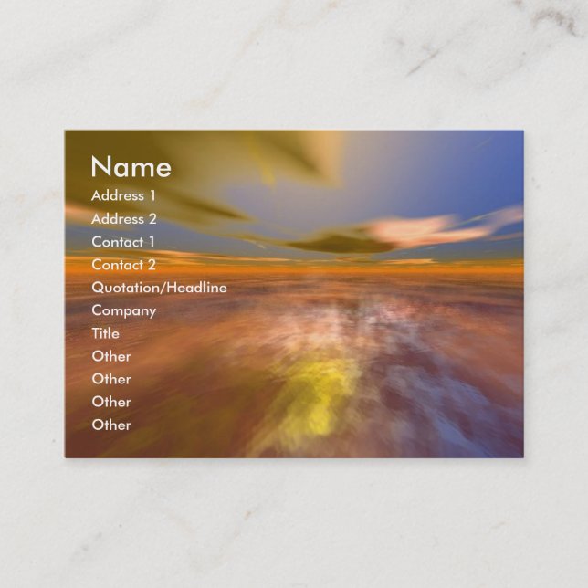 DAWNING DARK/Clouds of a Dream Scape,Sci-Fi,Techno Business Card (Front)