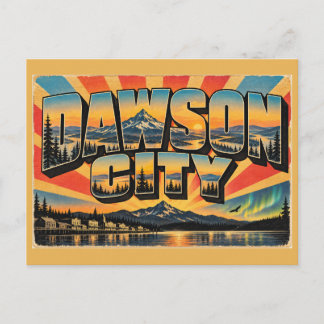 Dawson City YT Rivers Northern Lights Art Postcard