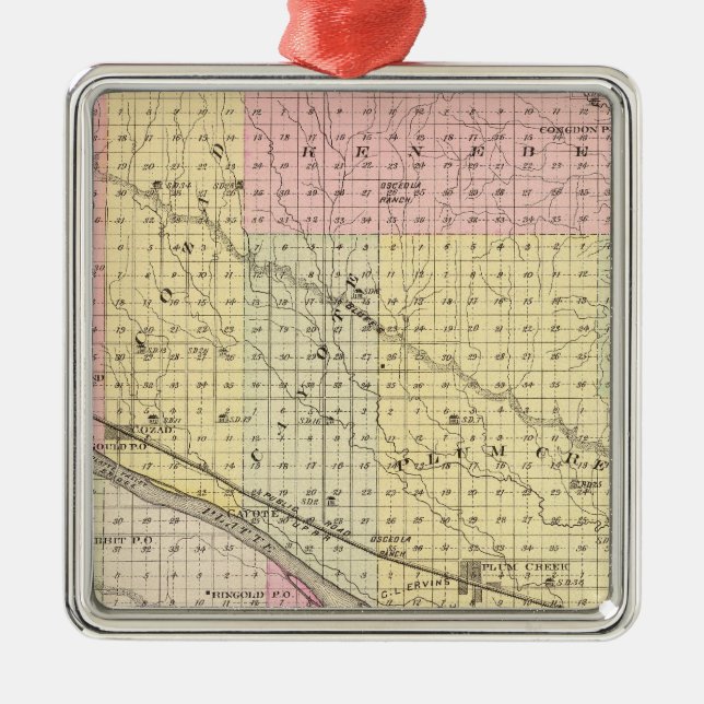 Dawson County, Nebraska Metal Tree Decoration (Front)