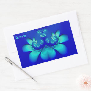 DAWSON ~ Shades Aqua, Blue Abstract ~ Rectangular Sticker